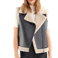 Autumn Winter Women Leather Jacket Vest