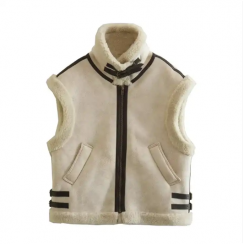 Fleece Splicing Sleeveless Cotton Vest