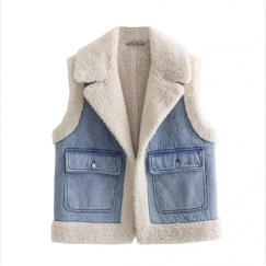 Women Denim Waistcoat 2PCS