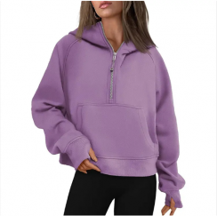 Winter Half Zip Loose Sweatshirts 2PCS